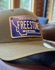 Citylocs Freestone Hat by Freestone Fly Shop featuring Montana license plate design for fly fishing enthusiasts