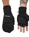 Simms Freestone Foldover Mitt - Black fleece gloves with fold-over design for warmth by Simms Fishing Products at Freestone Fly Shop