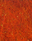 Hare's Ice Dub fibers in vivid copper tones with fine reflective strands for fly tying at Freestone Fly Shop