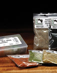 Hare's Ice Dub fly tying materials kit with assorted colors including black, olive, and copper at Freestone Fly Shop