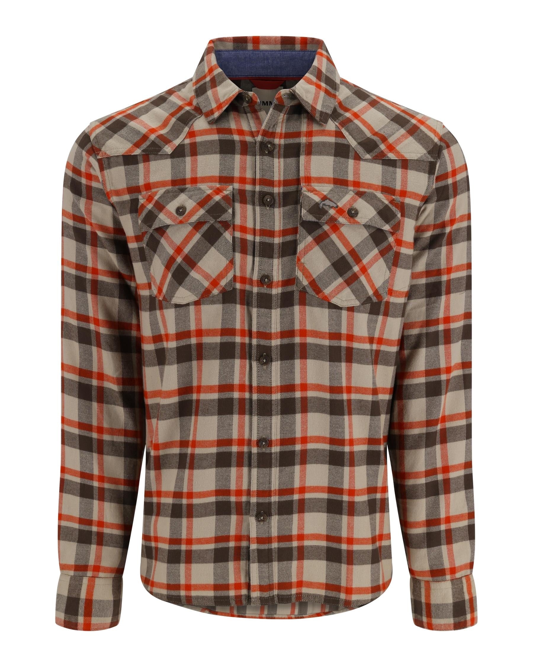 Simms Men's Santee Flannel Steel Blue Shadow Box Plaid lightweight shirt by Simms Fishing Products at Freestone Fly Shop
