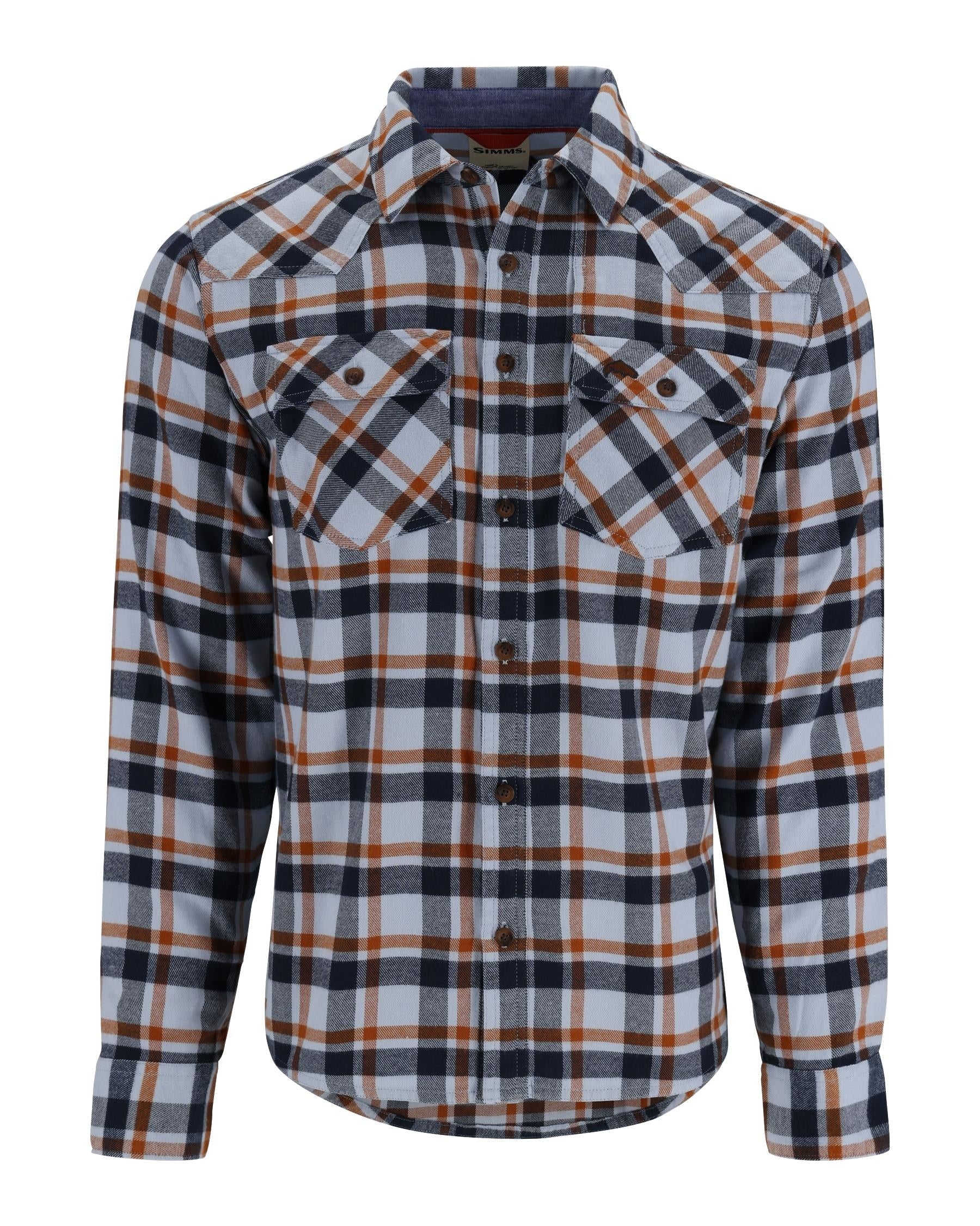 Simms Men's Santee Flannel Stone Shadow Box Plaid lightweight shirt by Simms Fishing Products at Freestone Fly Shop