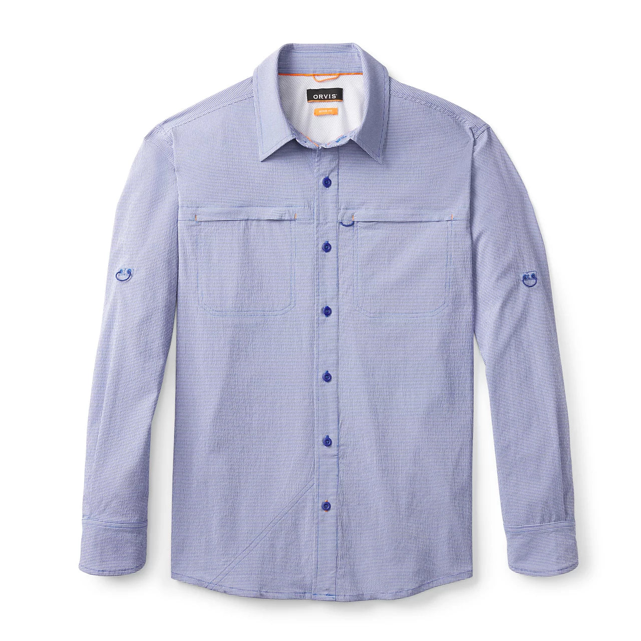 Orvis Men's Open Caster L/S Shirt - Ultra Marine/White