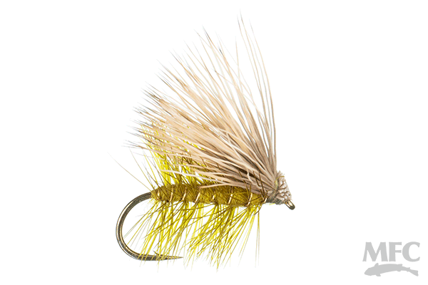 MFC Elk Hair Caddis - Olive by Montana Fly Company, realistic caddis pattern for effective fly fishing at Freestone Fly Shop