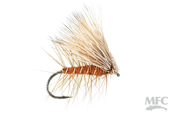 MFC Elk Hair Caddis - Orange by Montana Fly Company, realistic caddisfly imitation for fly fishing at Freestone Fly Shop