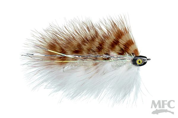 MFC Galloup's Barely Legal (Fish Skull) - Olive/White by Montana Fly Company premium fly fishing lure at Freestone Fly Shop