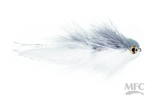 MFC Galloup's Flatliner - Grey/White by Montana Fly Company, durable fly fishing lure at Freestone Fly Shop
