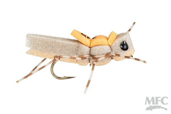 MFC More-or-Less Hopper - Peach by Montana Fly Company, durable hopper fly fishing lure at Freestone Fly Shop