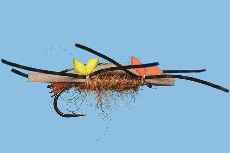 Solitude Flies - Plan B - Golden featuring foam wings and rubber legs for effective fly fishing at Freestone Fly Shop