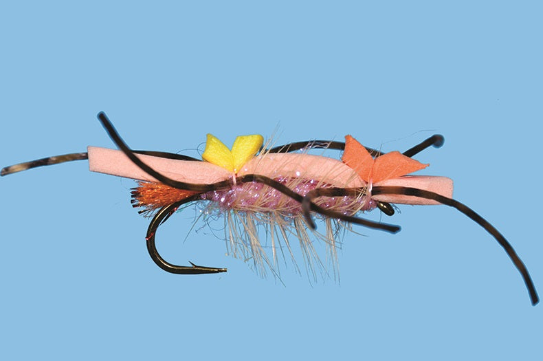Solitude Flies - Plan B - Peach featuring Chernobyl style and premium materials tied on Gamakatsu hook for fly fishing at Freestone Fly Shop