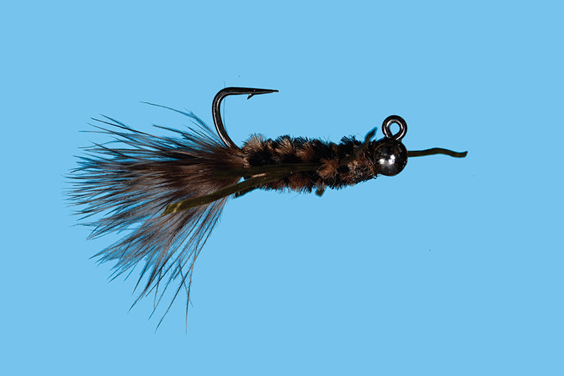 Solitude Flies - T.J. Hooker - Black/Brown with feathered tail and weighted bead for effective fly fishing at Freestone Fly Shop
