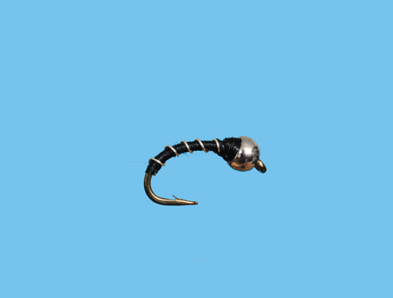 Solitude Flies - Tungsten Zebra - Black with detailed tungsten bead and striped body for fly fishing at Freestone Fly Shop