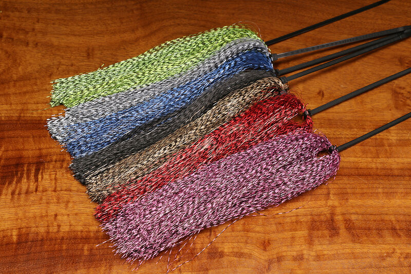 Hareline Voodoo Fibers by Hareline Dubbin, Inc showing vibrant barred fibers for fly tying at Freestone Fly Shop