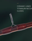 Hardy Ultralite X Fly Rod close-up showing ceramic lined titanium recoil guides for durability and smooth casting at Freestone Fly Shop