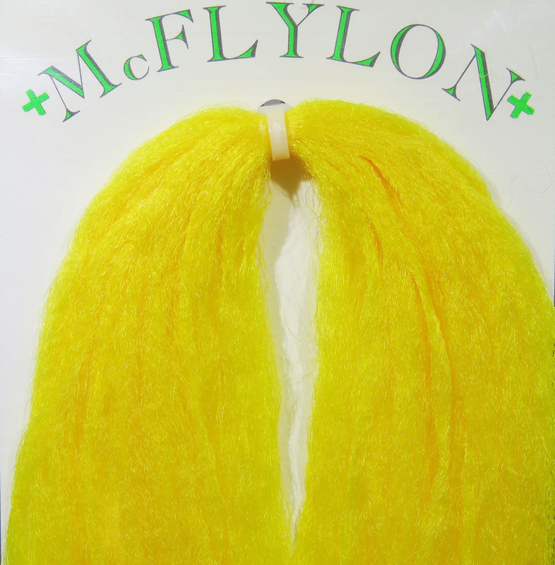Mcflylon bright yellow wavy polypropylene fibers by Hareline Dubbin, Inc for fly tying at Freestone Fly Shop