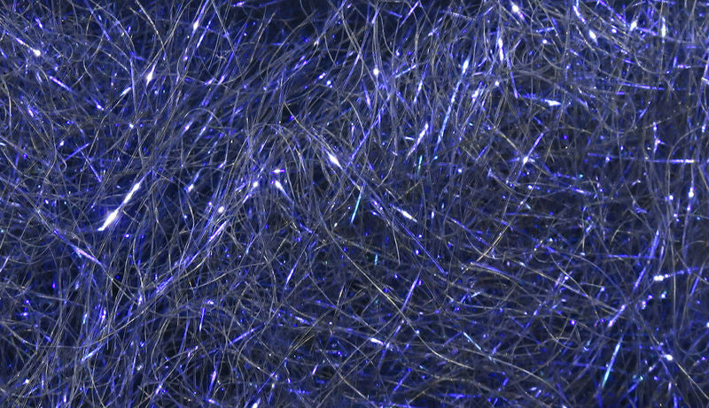 Ice Dub fibers in deep blue with subtle iridescence by Hareline Dubbin, Inc at Freestone Fly Shop for fly tying