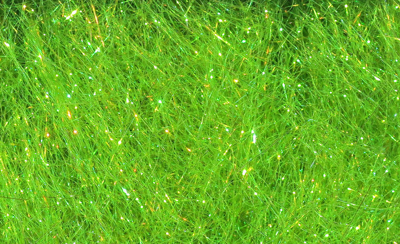 Ice Dub in vibrant chartreuse with sparkling iridescence by Hareline Dubbin, Inc at Freestone Fly Shop for fly tying