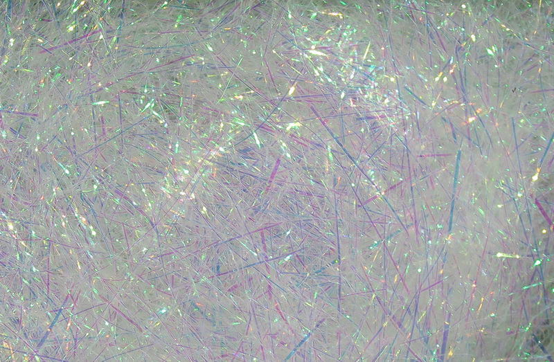 Ice Dub fibers in ethereal pale hues with subtle iridescence by Hareline Dubbin, Inc at Freestone Fly Shop for fly tying