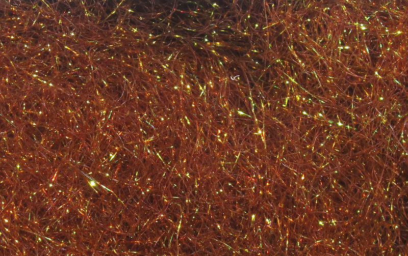 Ice Dub fibers in rich copper tones with reflective shimmer by Hareline Dubbin, Inc at Freestone Fly Shop for fly tying