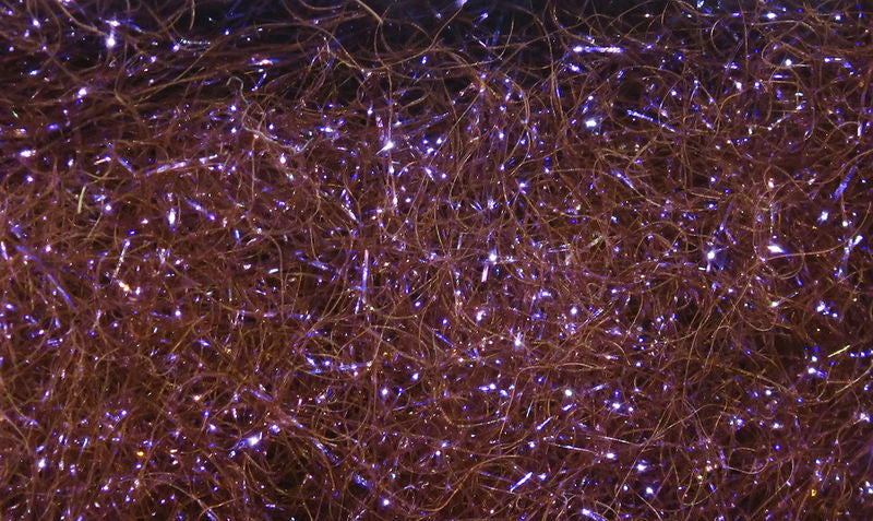 Ice Dub fibers in rich brown with sparkling violet highlights by Hareline Dubbin, Inc at Freestone Fly Shop for fly tying